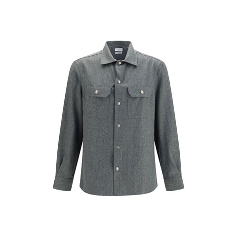 Gray Wool Oves Aries Dress Shirt