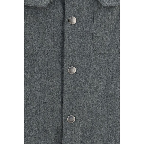 Gray Wool Oves Aries Dress Shirt