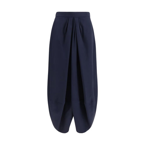 Blue Silk Long Skirt