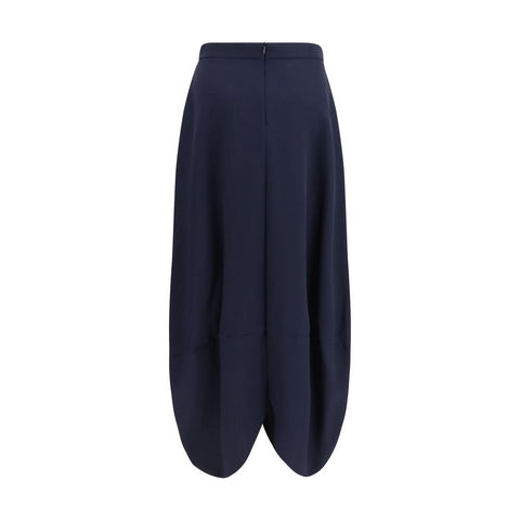 Blue Silk Long Skirt