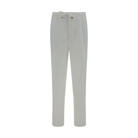 White Linen Casual Pants