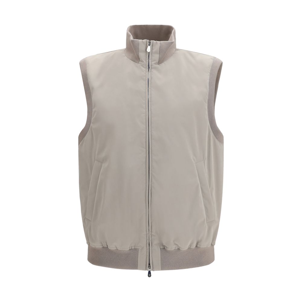 Gray Polyester Sleeveless Jacket