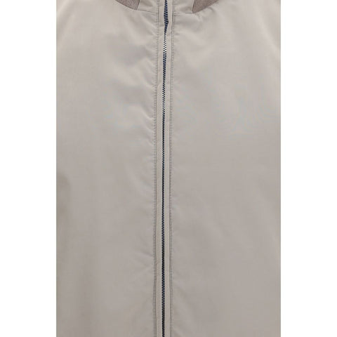 Gray Polyester Sleeveless Jacket