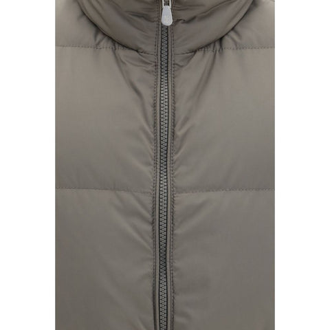 Gray Polyester Sleeveless Jacket