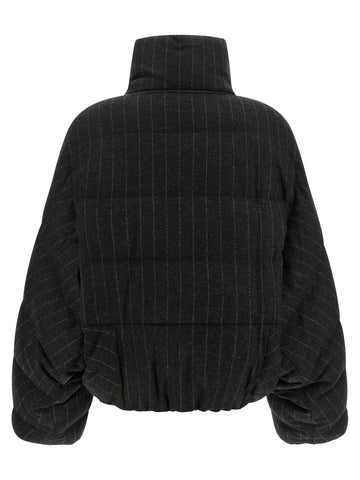 Gray Virgin Wool Full-Length Jacket