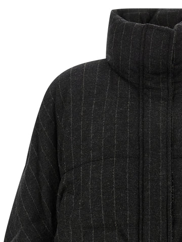 Gray Virgin Wool Full-Length Jacket