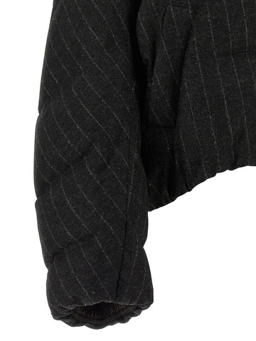 Gray Virgin Wool Full-Length Jacket