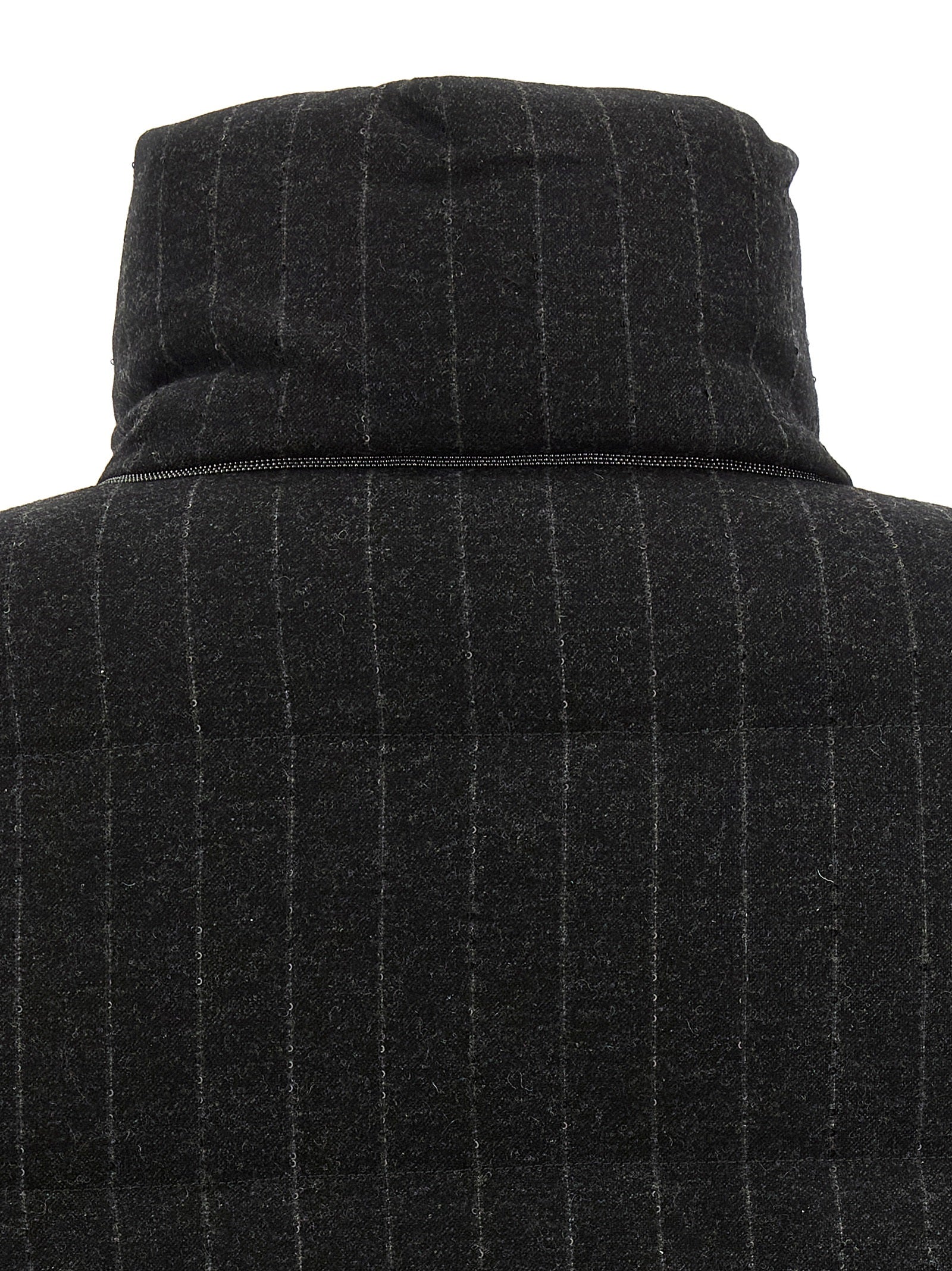 Gray Virgin Wool Full-Length Jacket