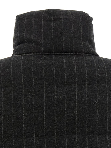 Gray Virgin Wool Full-Length Jacket
