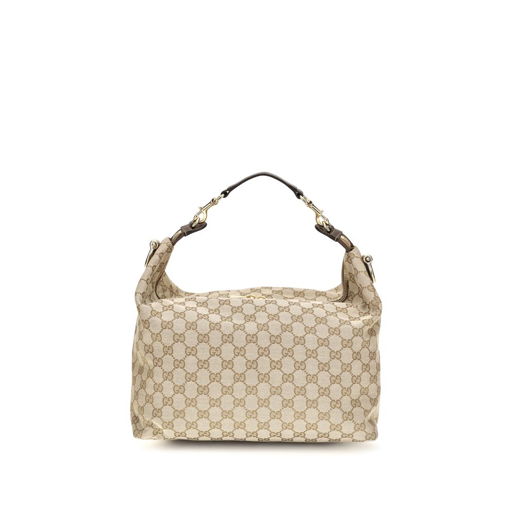 Beige Fabric Shoulder Bag