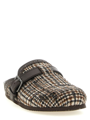 Brown Alpaca Leather Clogs