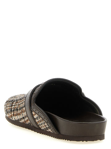 Brown Alpaca Leather Clogs