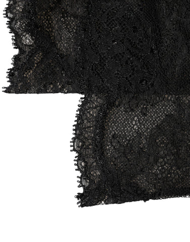 Black Floral Lace Nylon Stretch Knee High Socks