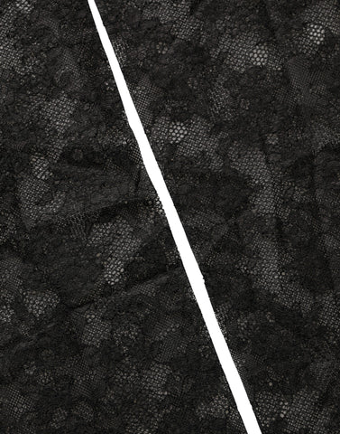 Black Floral Lace Nylon Stretch Knee High Socks
