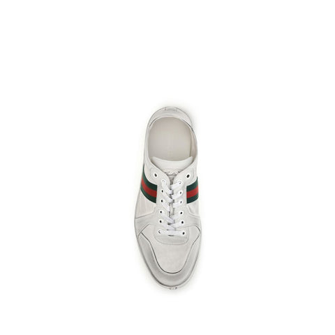 White Calf Leather Bos Taurus Low Top Sneakers