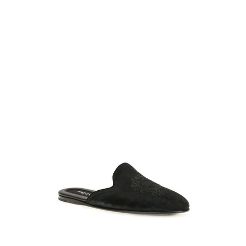 Black Calf Leather Bos Taurus Mules