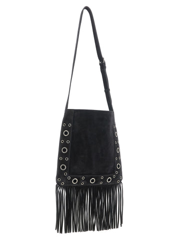 Black Calfskin Shoulder Bag