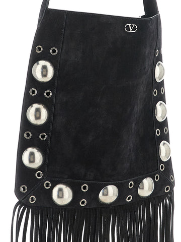 Black Calfskin Shoulder Bag