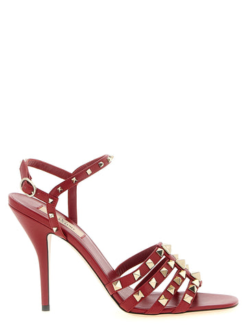 Multicolor Calfskin Stiletto Heel Sandals