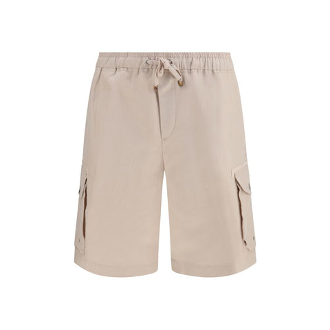 Beige Linen Bermuda Shorts