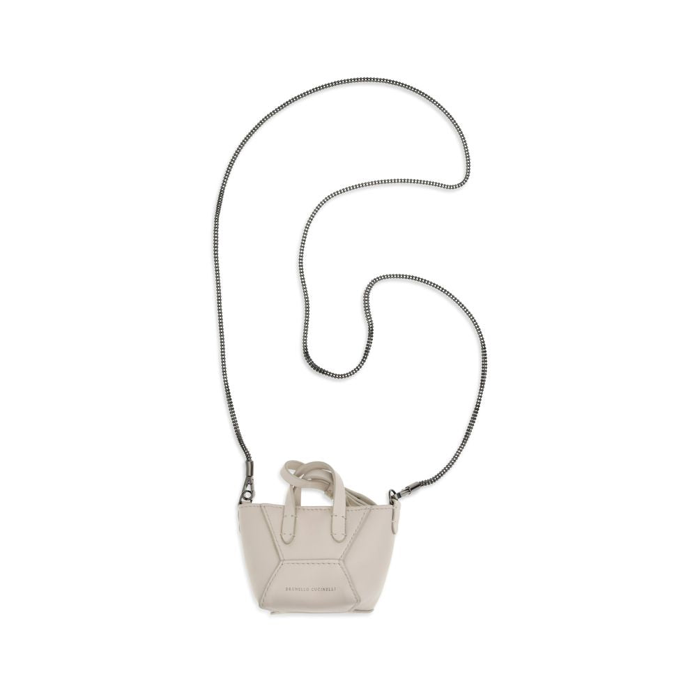 Beige Calf Leather Bos Taurus Shoulder Bag
