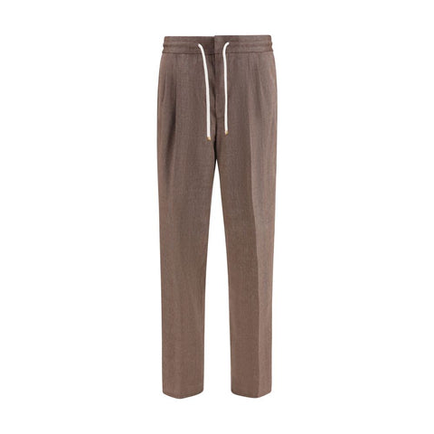 Brown Linen Casual Pants