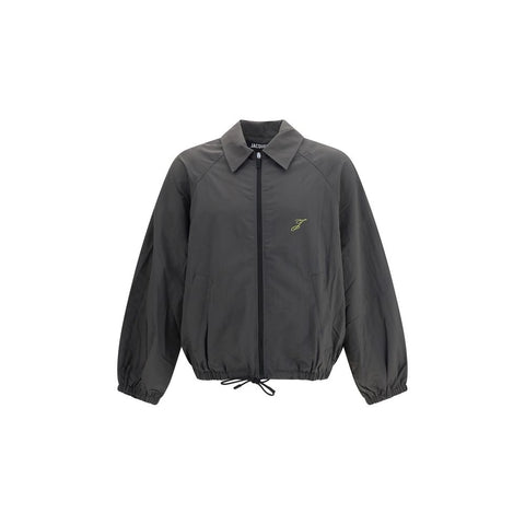 Gray Polyamide Full-Length Jacket