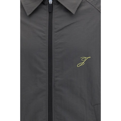 Gray Polyamide Full-Length Jacket