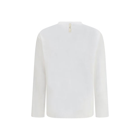 White Cotton Long Sleeve T-Shirt