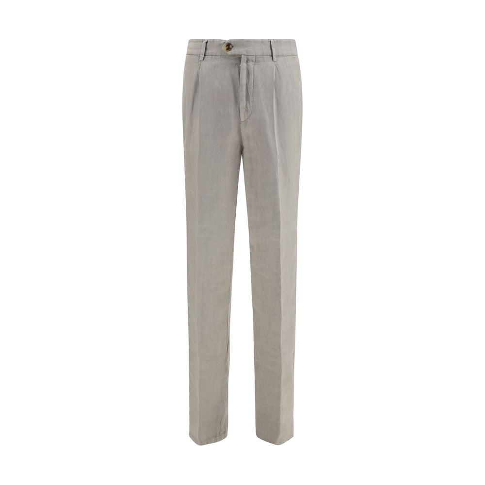 Gray Linen Casual Pants