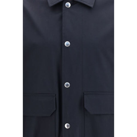 Blue Silk Biker Jacket