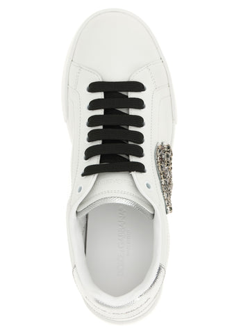 Silver Calfskin Low Top Sneakers