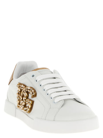 Gold Calfskin Low Top Sneakers