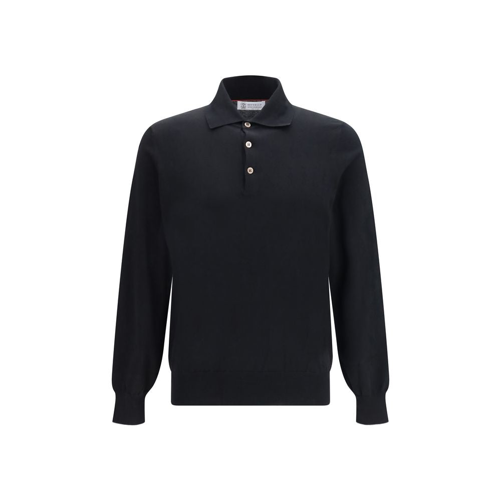 Black Cotton Polo Shirt