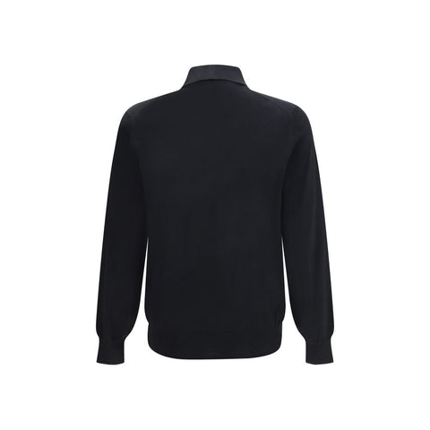 Black Cotton Polo Shirt