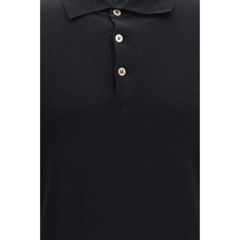 Black Cotton Polo Shirt