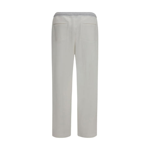 White Cotton Casual Pants