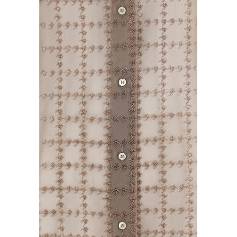 Beige Silk Pattern Shirt