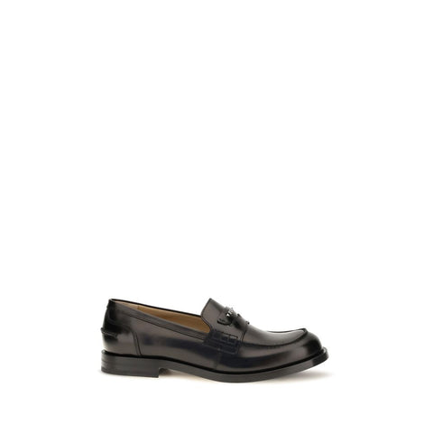 Black Calf Leather Bos Taurus Slip-On Loafers