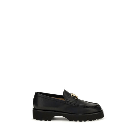 Black Goatskin Platform Loafers