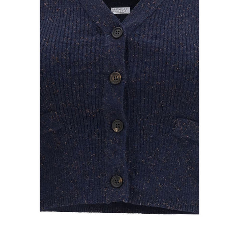 Blue Cashmere Sleeveles Sweater