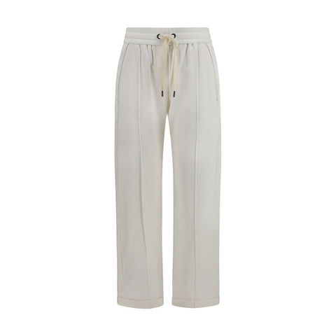 White Cotton Athletic Pants