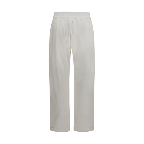 White Cotton Athletic Pants