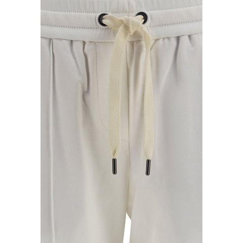 White Cotton Athletic Pants