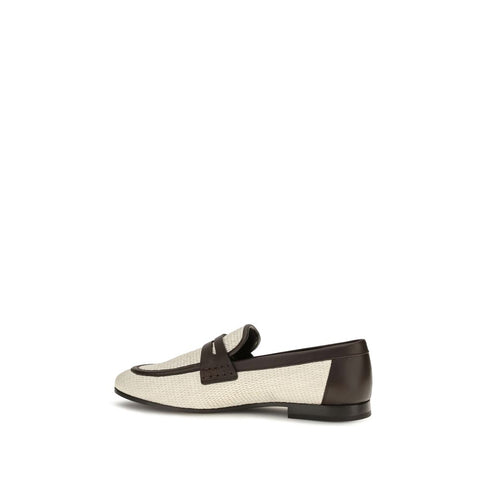 Beige Polyamide Slip-On Loafers