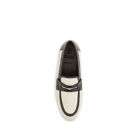 Beige Polyamide Slip-On Loafers