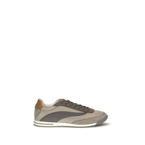 Beige Suede Leather Sneakers