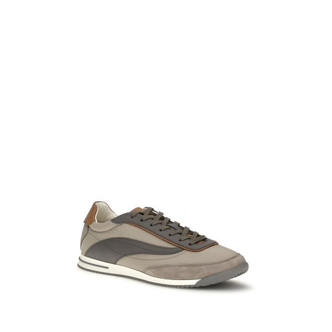 Beige Suede Leather Sneakers