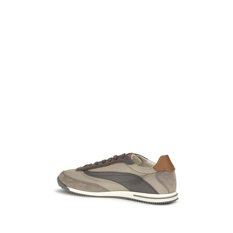 Beige Suede Leather Sneakers
