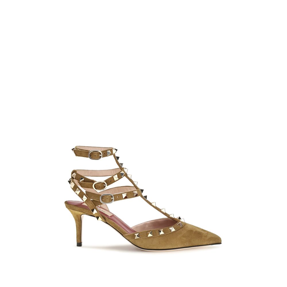 Beige Goatskin High Heel Pumps